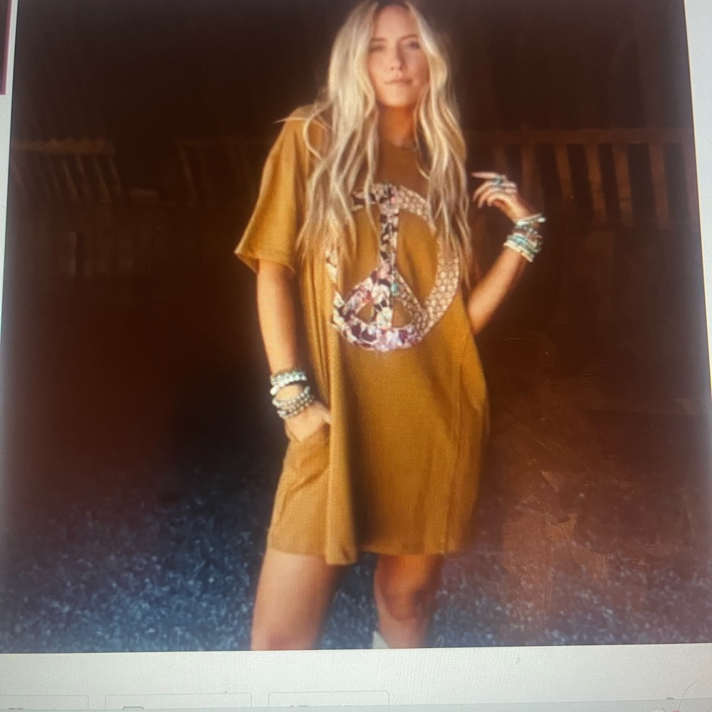 Peace Graphic T-Shirt Dress